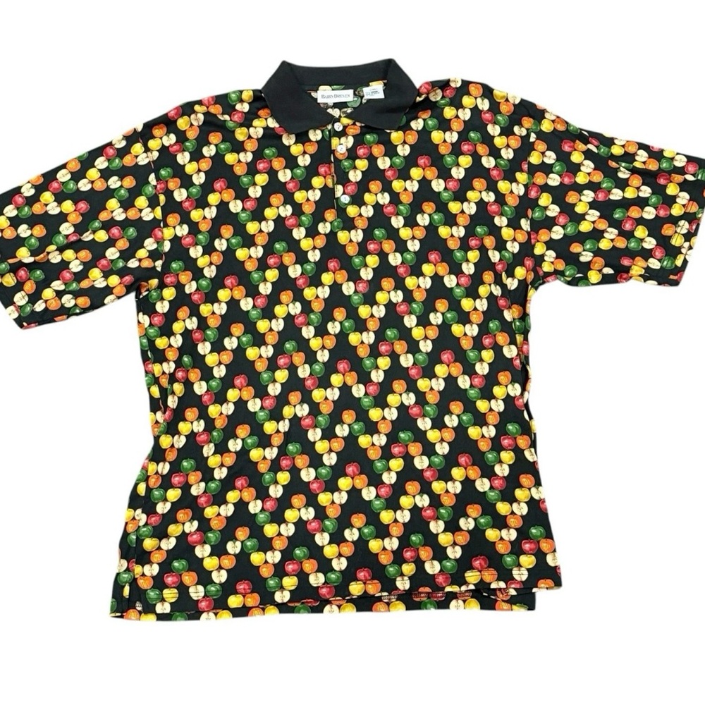 American Barry Bricken Vintage Men's Black and Red Apples  Polo-shirts